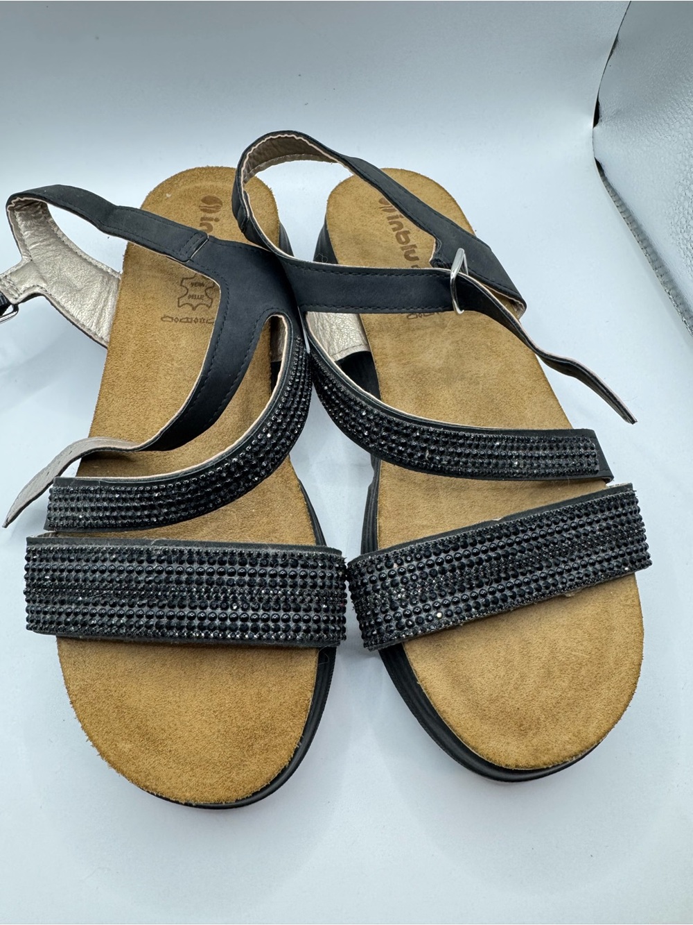 Women's Black Leather Sandals